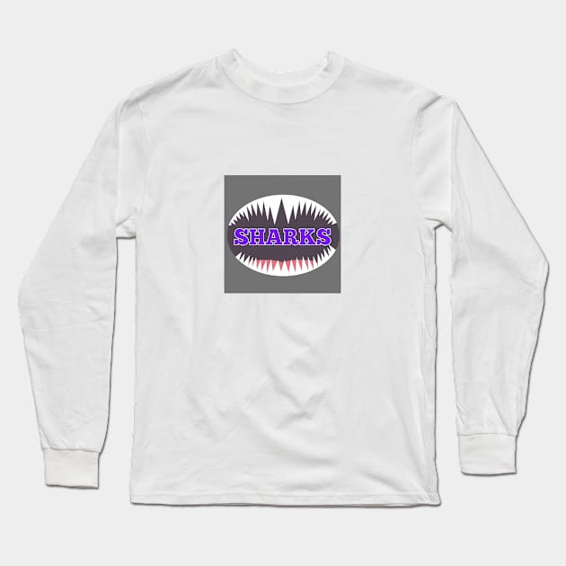 Sharks face mask Long Sleeve T-Shirt by designInk